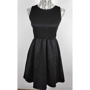 Exhilaration Black Floral Jacquard Mini Dress Size Small